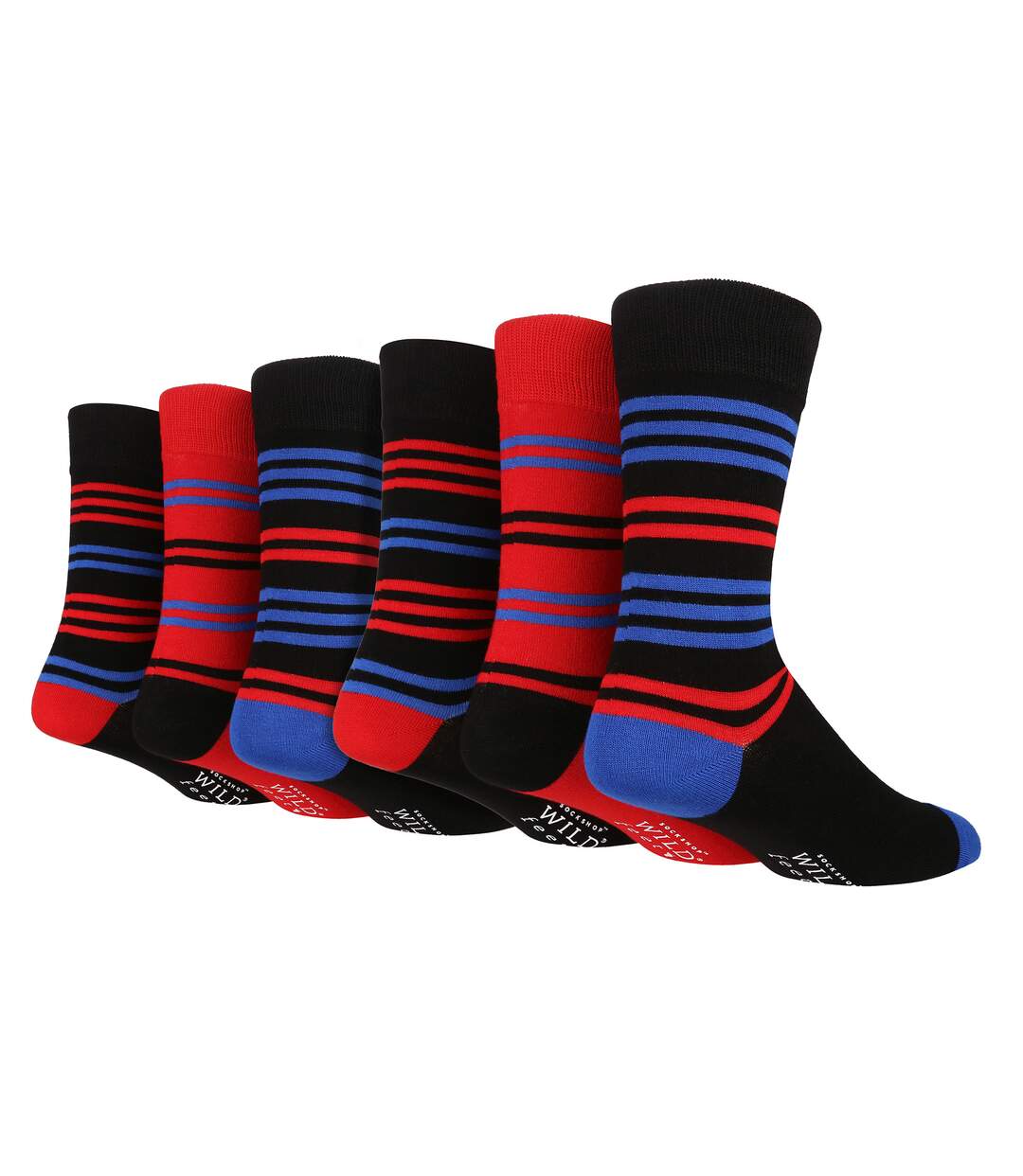 Wildfeet - 6 Pack Mens Bamboo Dress Pattern Socks-1