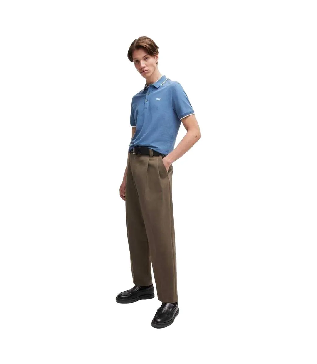 Polo Homme Bleu Moyen Hugo-4
