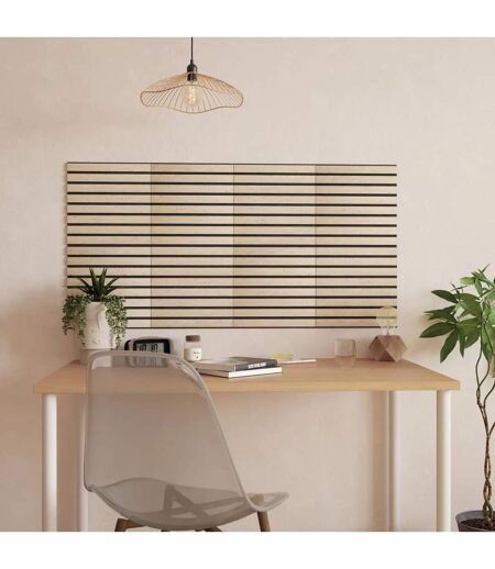 Lot de 2 Panneaux Acoustiques Adhésifs Effet Travertin Ribo 30x30cm Marron