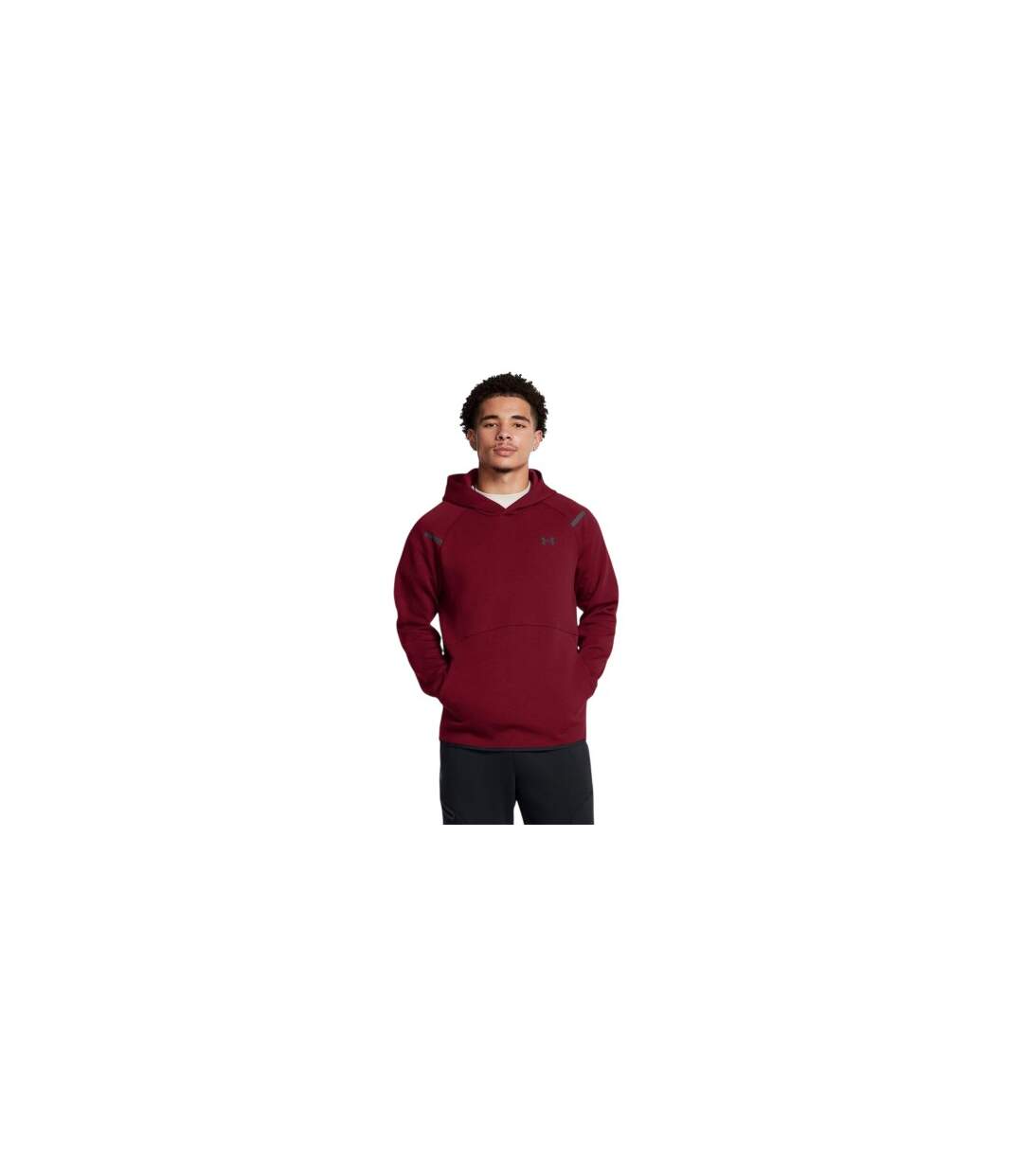 Mens Essential Fleece Raglan Hoodie Red Under Armour-1