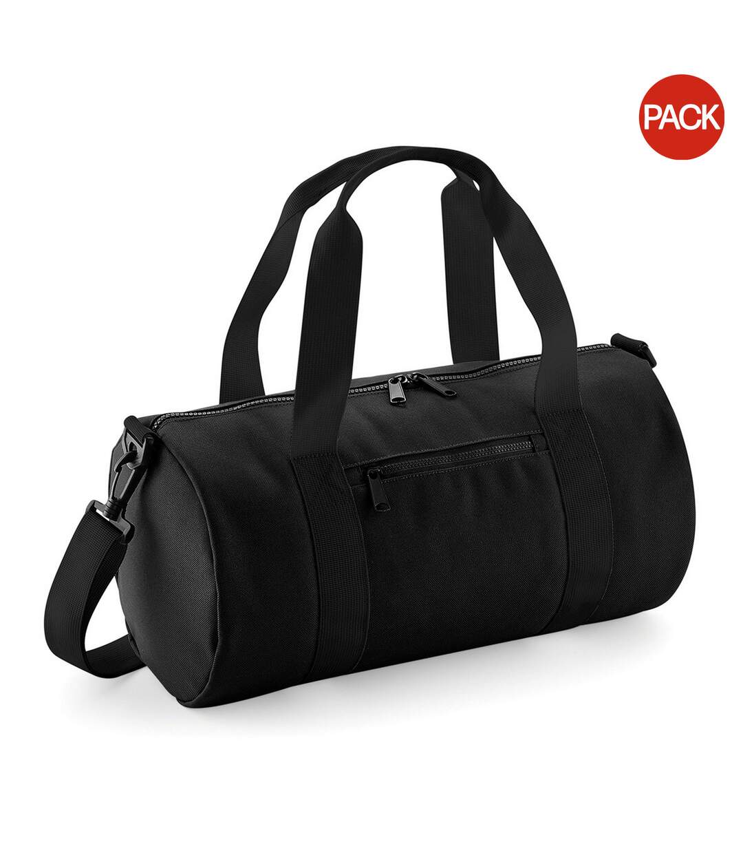 Lot De 2  Mini Sac Polochon Taille Unique Noir Noir Bagbase-1
