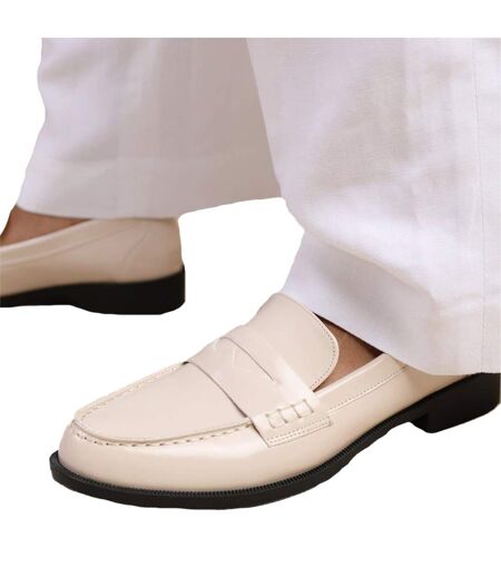 Mocassins Larges houston femme blanc cassé Where´s That From