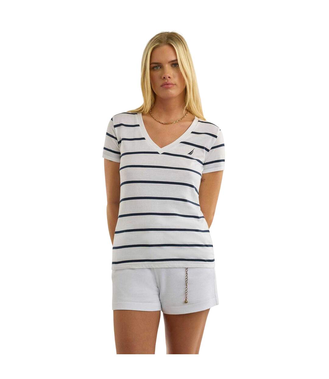 Womens/ladies Hosta T-shirt White Nautica-2