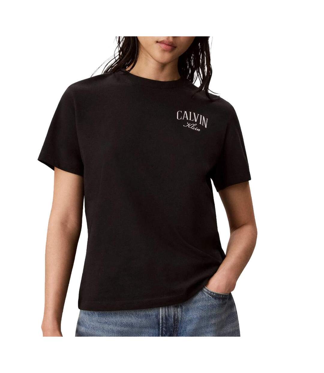 T-Shirt noir femme calvin klein jeans classics-1