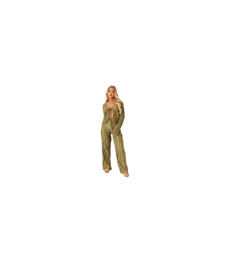 Haut Court Motif/style Détail À Nouer Femme Vert Kaki Missy Empire