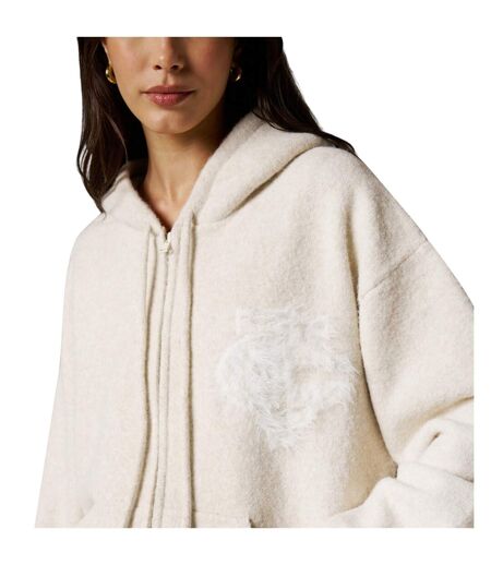 Veste À Capuche Femme Beige Couture Club