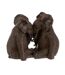Statuette Déco Couple d'Éléphants 25cm Marron-1