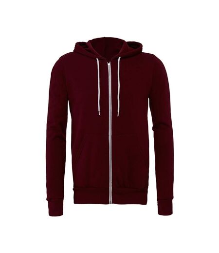 Canvas Sweat À Capuche Et Fermeture Zippée Homme Bordeaux Bella + Canvas