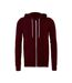 Canvas Sweat À Capuche Et Fermeture Zippée Homme Bordeaux Bella + Canvas-1