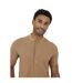 Mens Cotton Button-down Short-sleeved Polo Shirt Tan Brave Soul-4