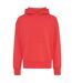 Unisex adult yoho recycled cotton relaxed fit hoodie luscious red Iqoniq-1
