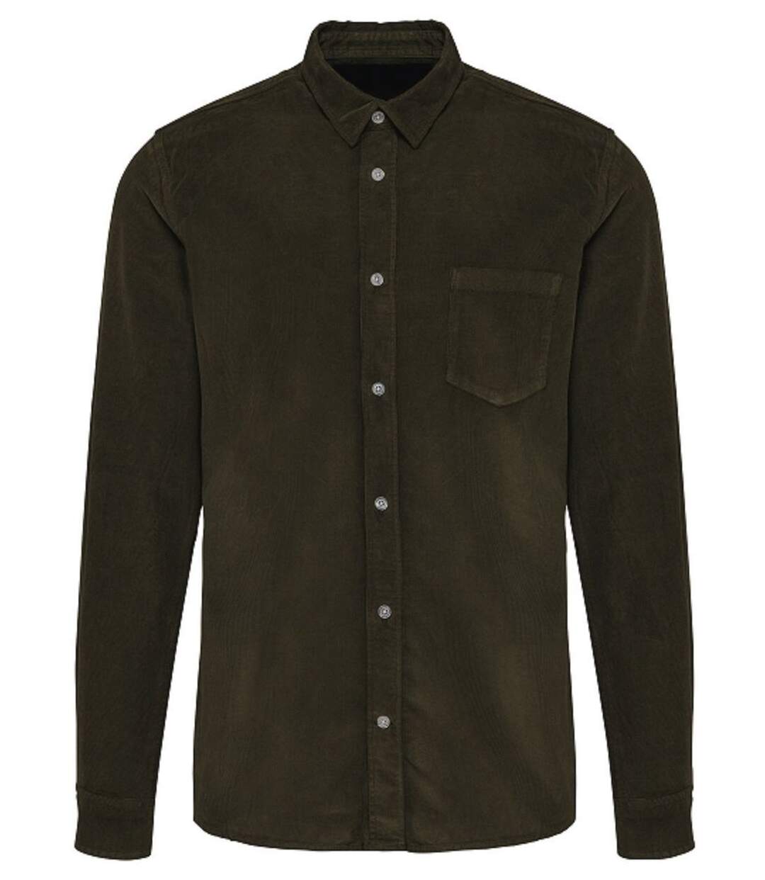 Chemise en velours côtelé manches longues - Homme - K599 - vert kaki