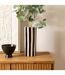 Vase Rayé en Dolomite Edric 30cm Noir-2