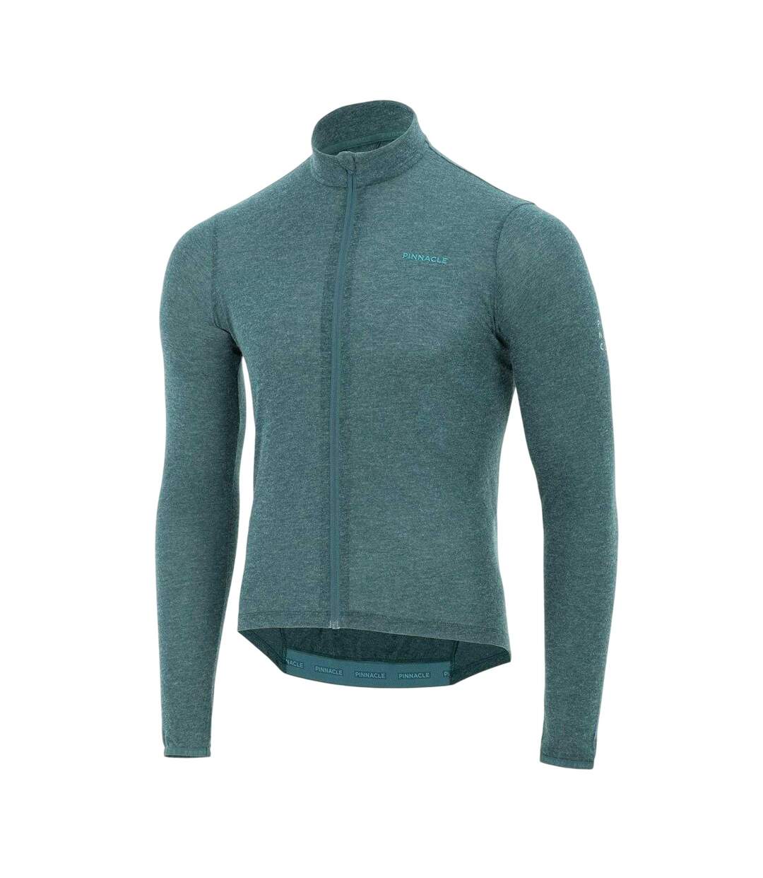 Mens Full Zip Cycling Jersey Green Marl Pinnacle-3