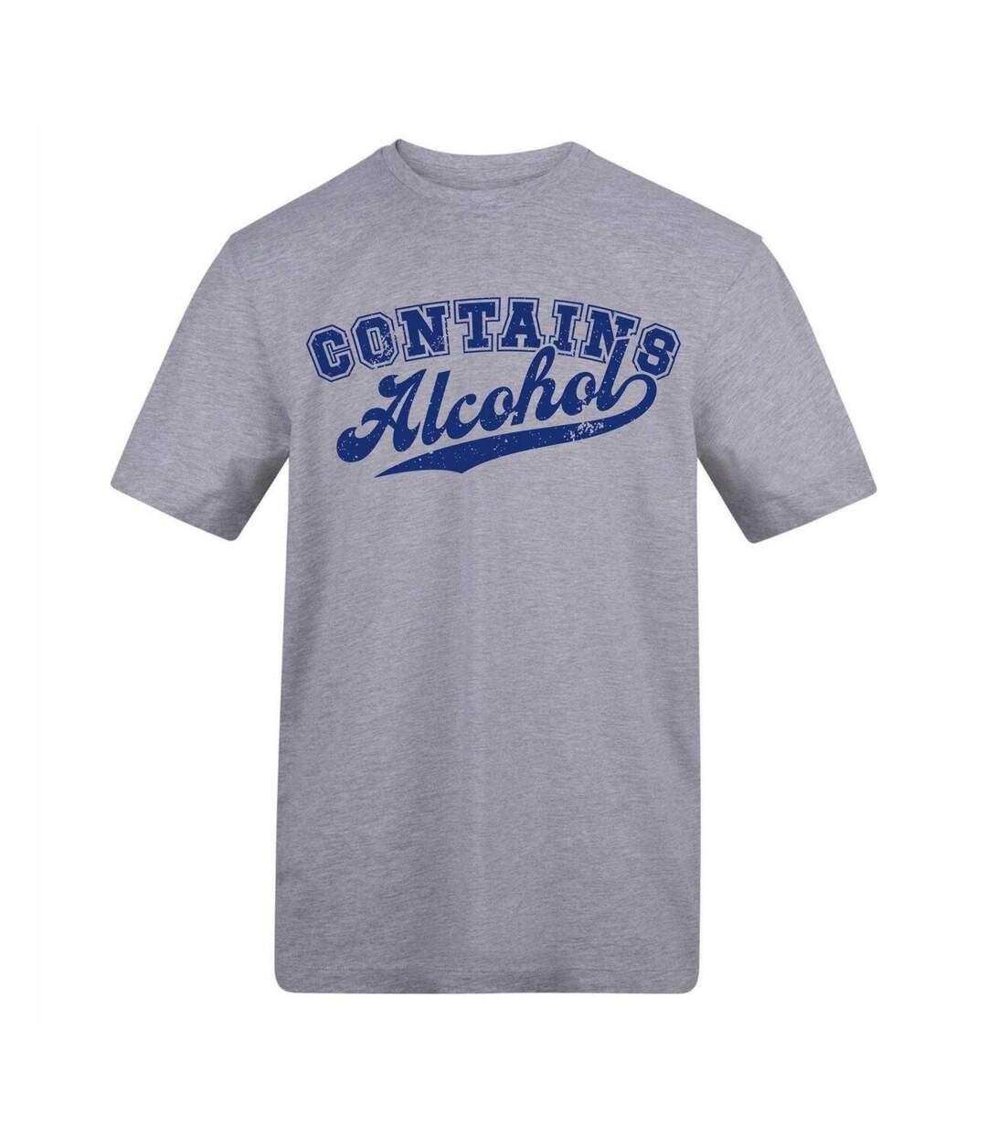 Unisex Adult Contains Alcohol T-shirt Grey AWD-1