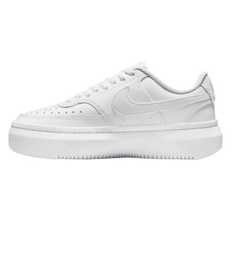 Womens/ladies Court Vision Swoosh Leather Platform Trainers White Nike