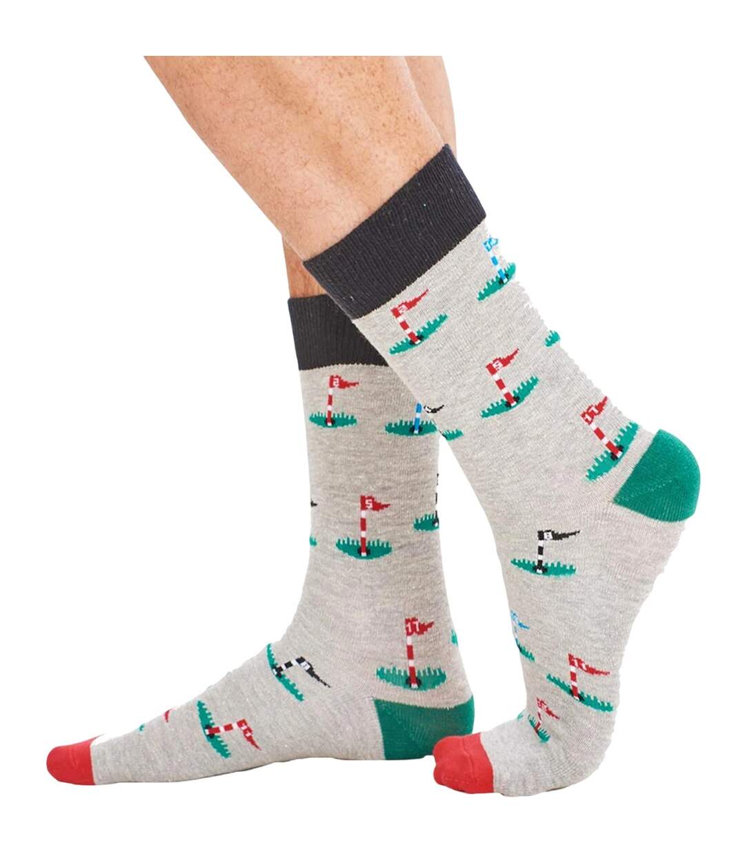 Pack Of 6  Mens Golf Ball Cotton Socks  Multicoloured Soxy-4