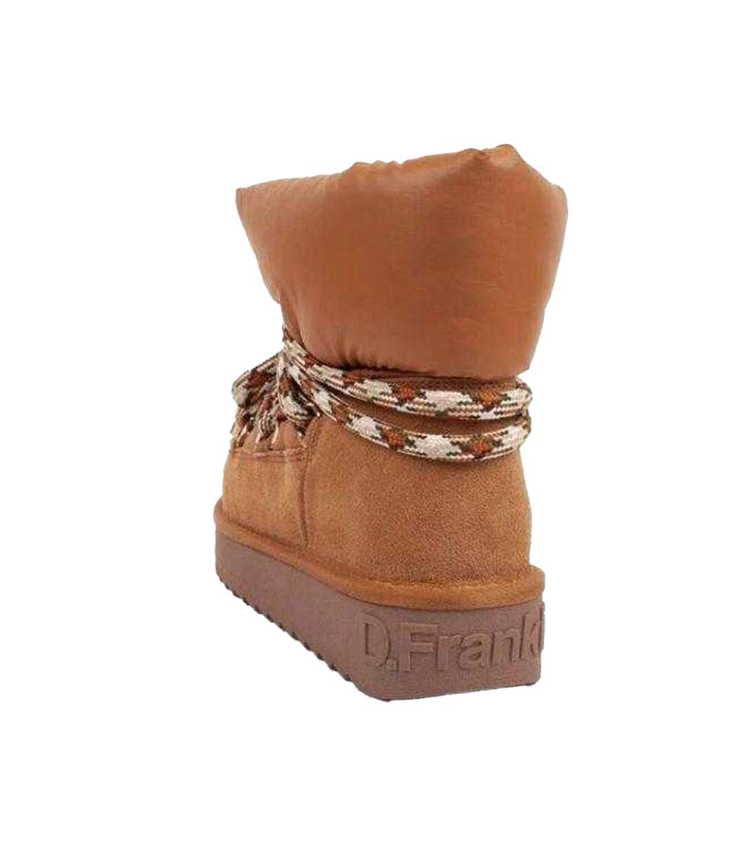 Womens/ladies Sheepskin Platform Winter Snow Boots Brown Franklin-2