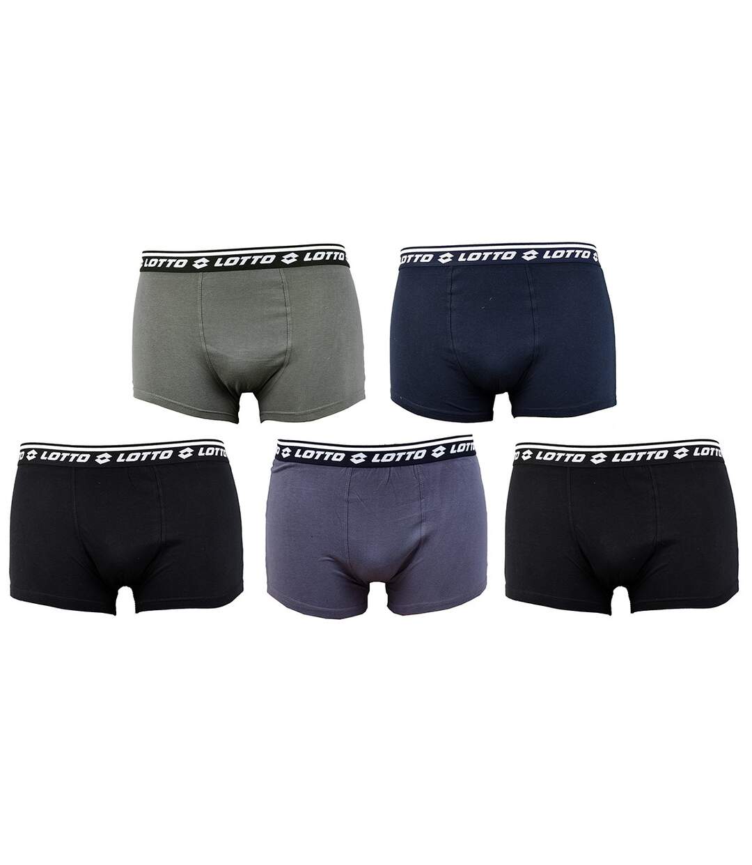 Boxer LOTTO pour Homme 100% COTON -Assortiment modèles photos selon arrivages- Pack de 5 LOTTO Assortis-1