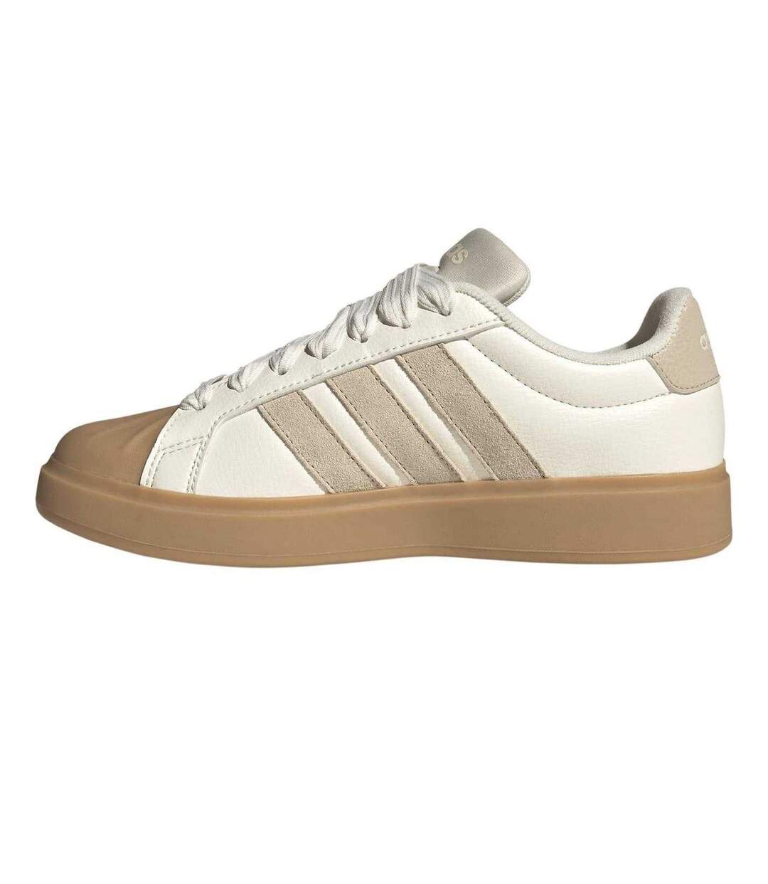 Baskets Motif/style À Rayures Grand Court Femme Beige Clair Adidas-3