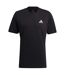 Mens Essentials Small Logo Embroidered T-shirt Black Adidas-1
