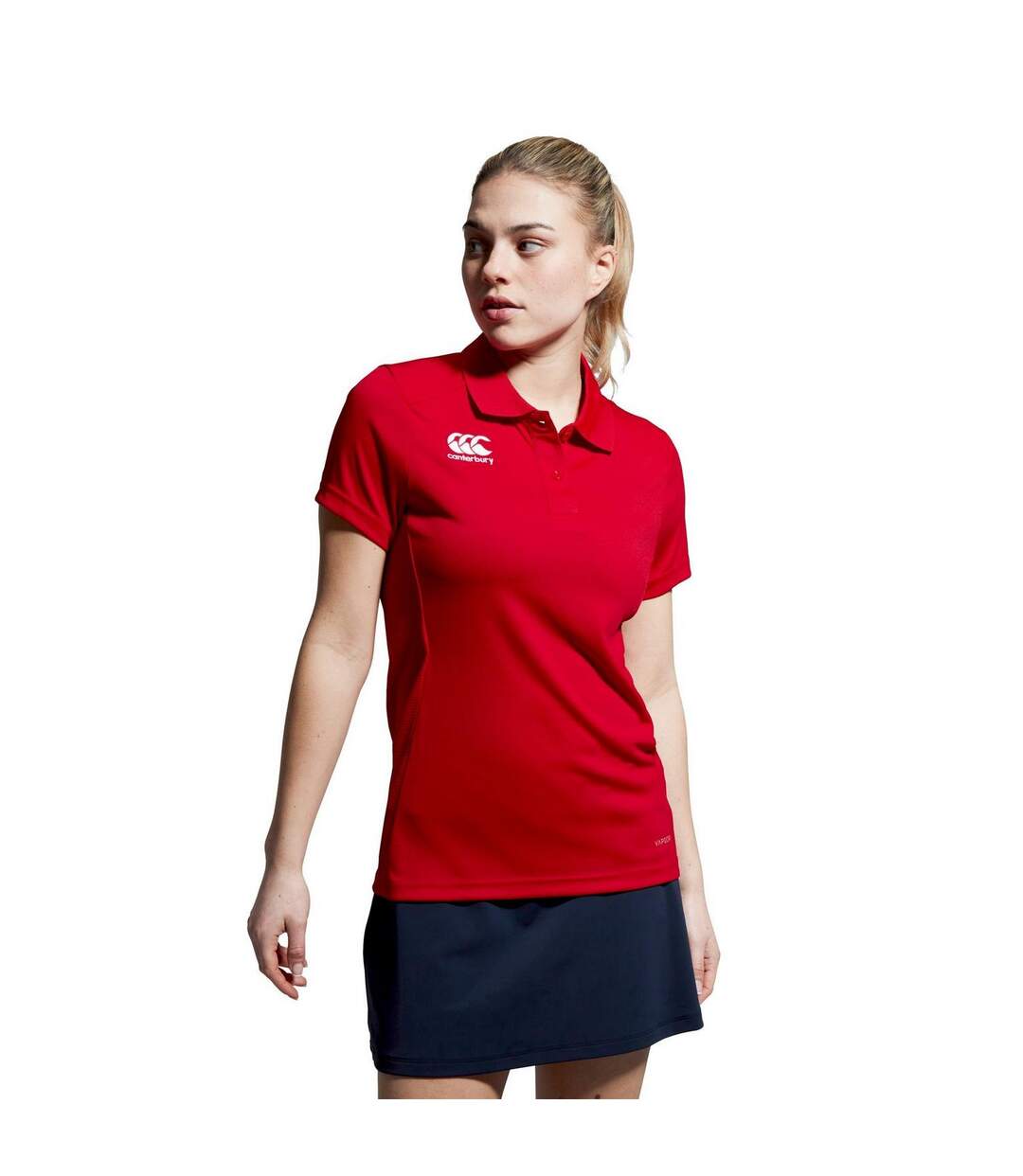 Womens/ladies Club Dry Regular Polo Shirt Red Canterbury-4