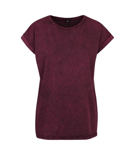 T-shirt Motif/style Délavé À L'acide Femme Rose Baie Noir Build Your Brand