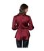 Womens/ladies Gold Detail Belt Long-sleeved Top Wine Ax-3