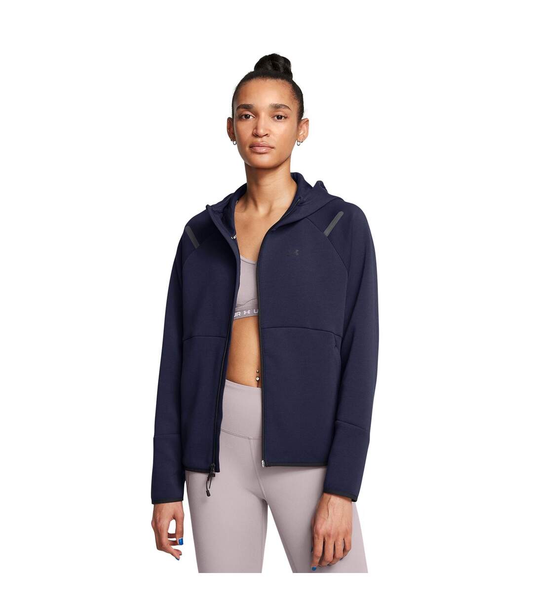 Womens/ladies Unstoppable Two Tone Sweat Jacket Blue Under Armour-4