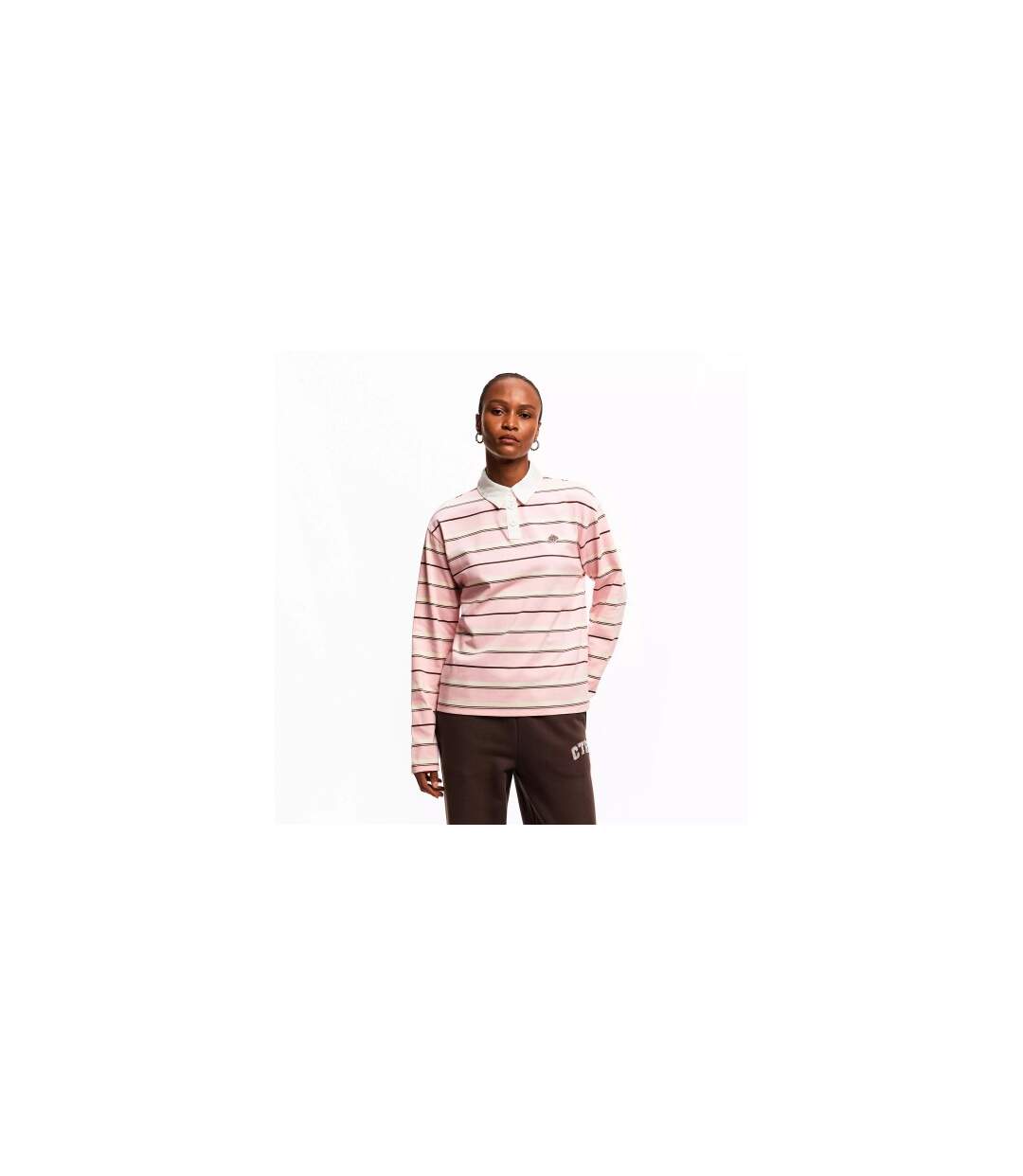 Womens/ladies Embroidered Logo Rugby Shirt Pink Couture Club-2