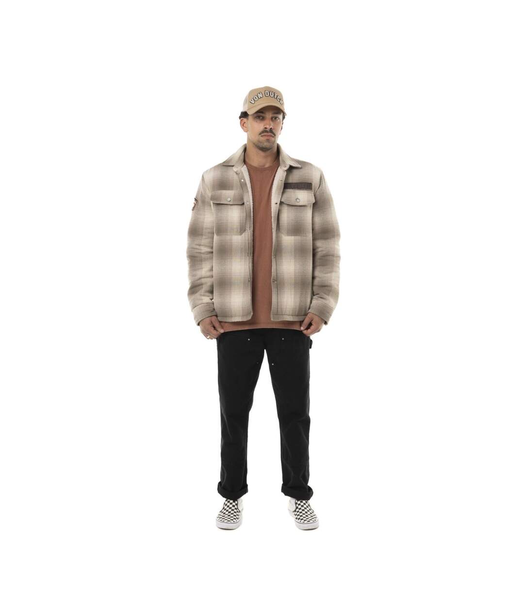 Sur Chemise homme en flanelle à carreaux doublée sherpa Heaven Vondutch-5