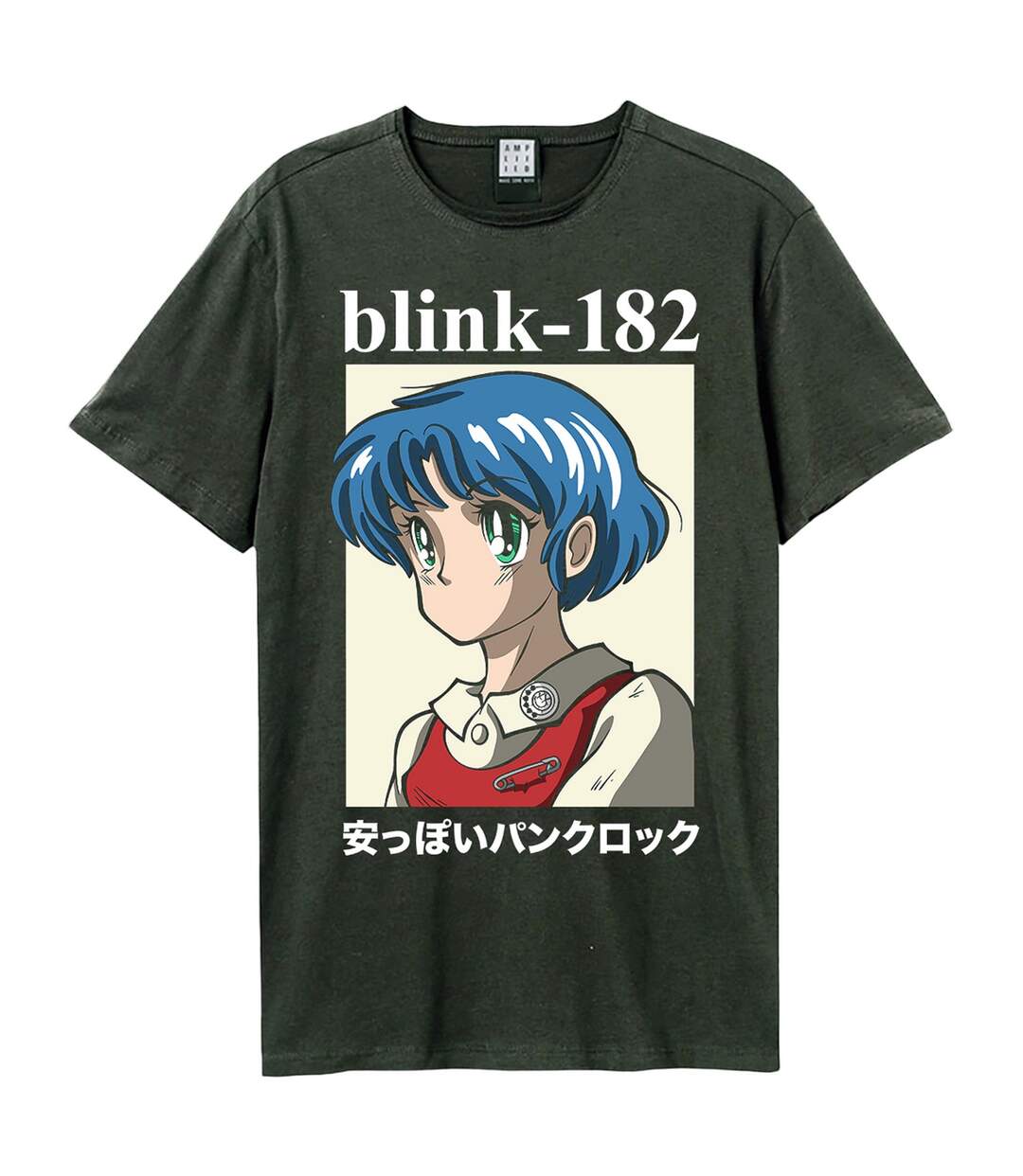 Unisex adult anime blink 182 t-shirt charcoal Amplified-1