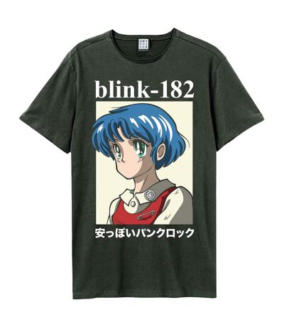 Unisex adult anime blink 182 t-shirt charcoal Amplified