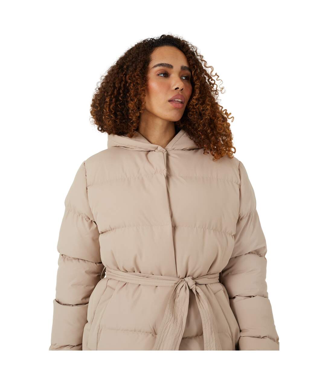 Doudoune À Capuche Motif/style Court Femme Beige Gris Brave Soul-4