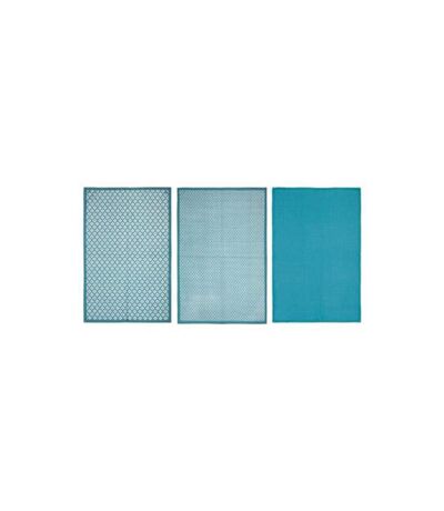 Lot de 3 Torchons Imprimé 45x70cm Bleu