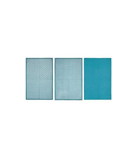 Lot de 3 Torchons Imprimé 45x70cm Bleu