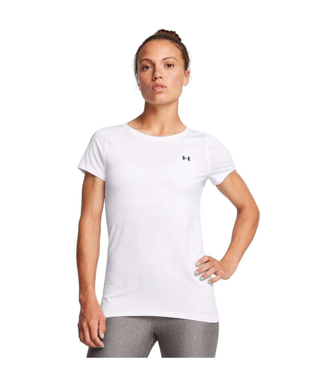 Womens/ladies Performance Heatgear Short-sleeved Training T-shirt White Under Armour-2