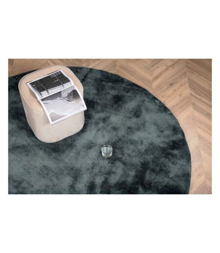 Tapis en coton et polyester effet viscose vert Undra