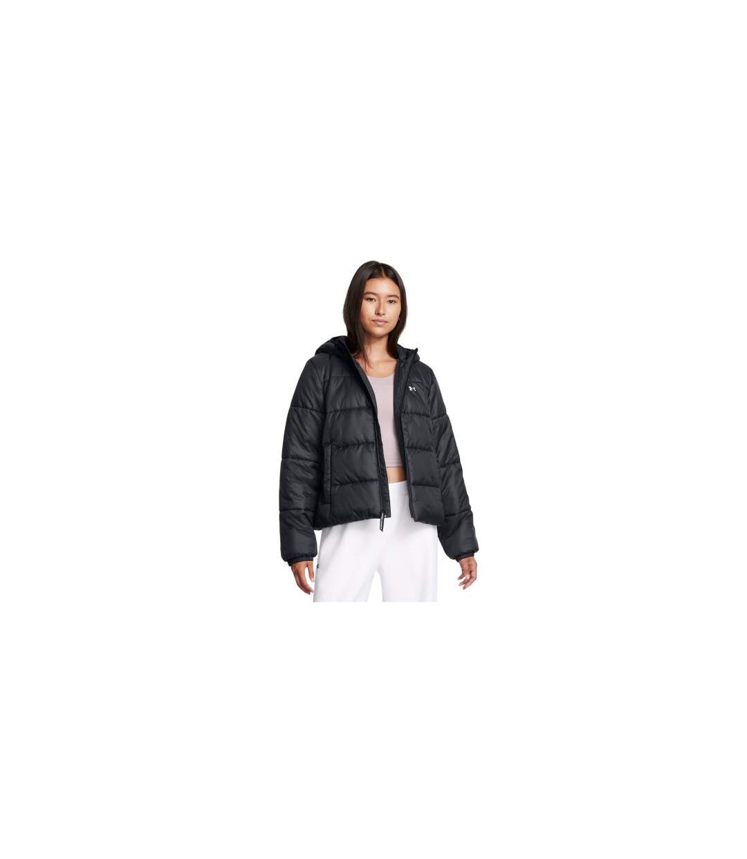 Womens/ladies Quilted Lightweight Tailored Puffer Jacket Black Under Armour-1