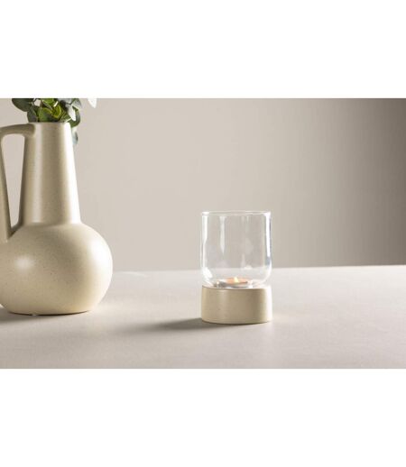 Lanterne en Verre Vica 12cm Beige