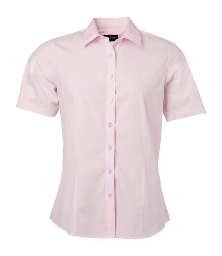 chemise popeline manches courtes - JN679 - femme - rose clair