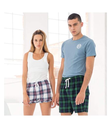 Skinnifit Womens/Ladies Tartan Shorts (White/Pink Check) - UTRW6024