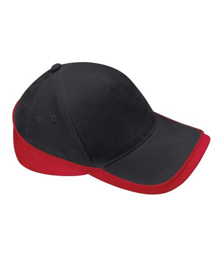 Casquette Teamwear Competition Noir Rouge Classique Beechfield
