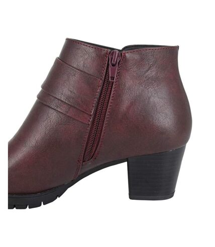 Cipriata Womens/Ladies Magdalena PU Ankle Boots (Burgundy) - UTDF2292
