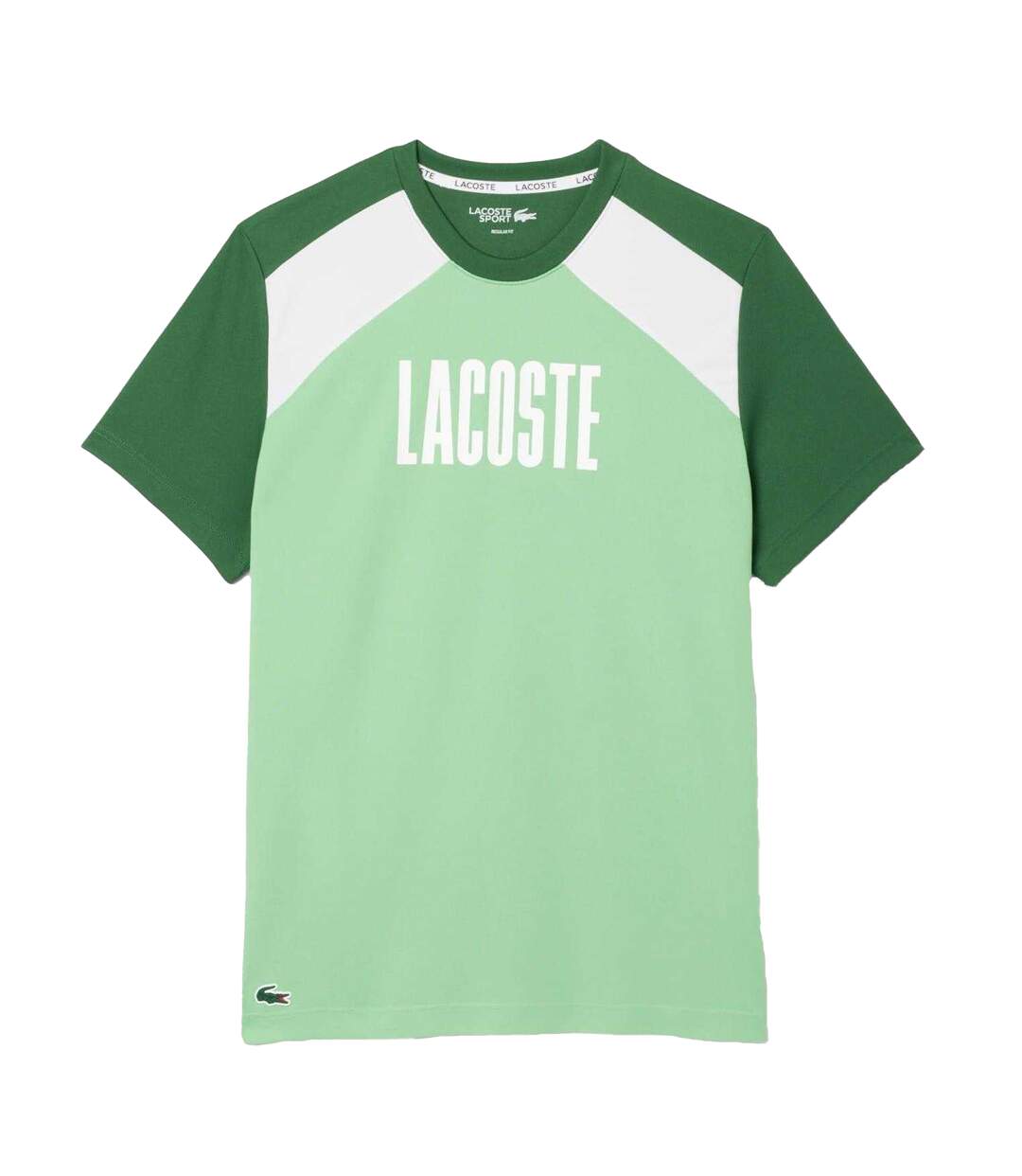 Mens Colour Block T-shirt Green Lacoste-2