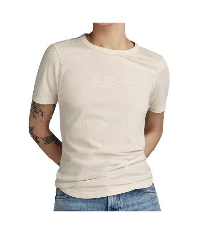 T-shirt Beige Femme G-Star Raw Autograph - L