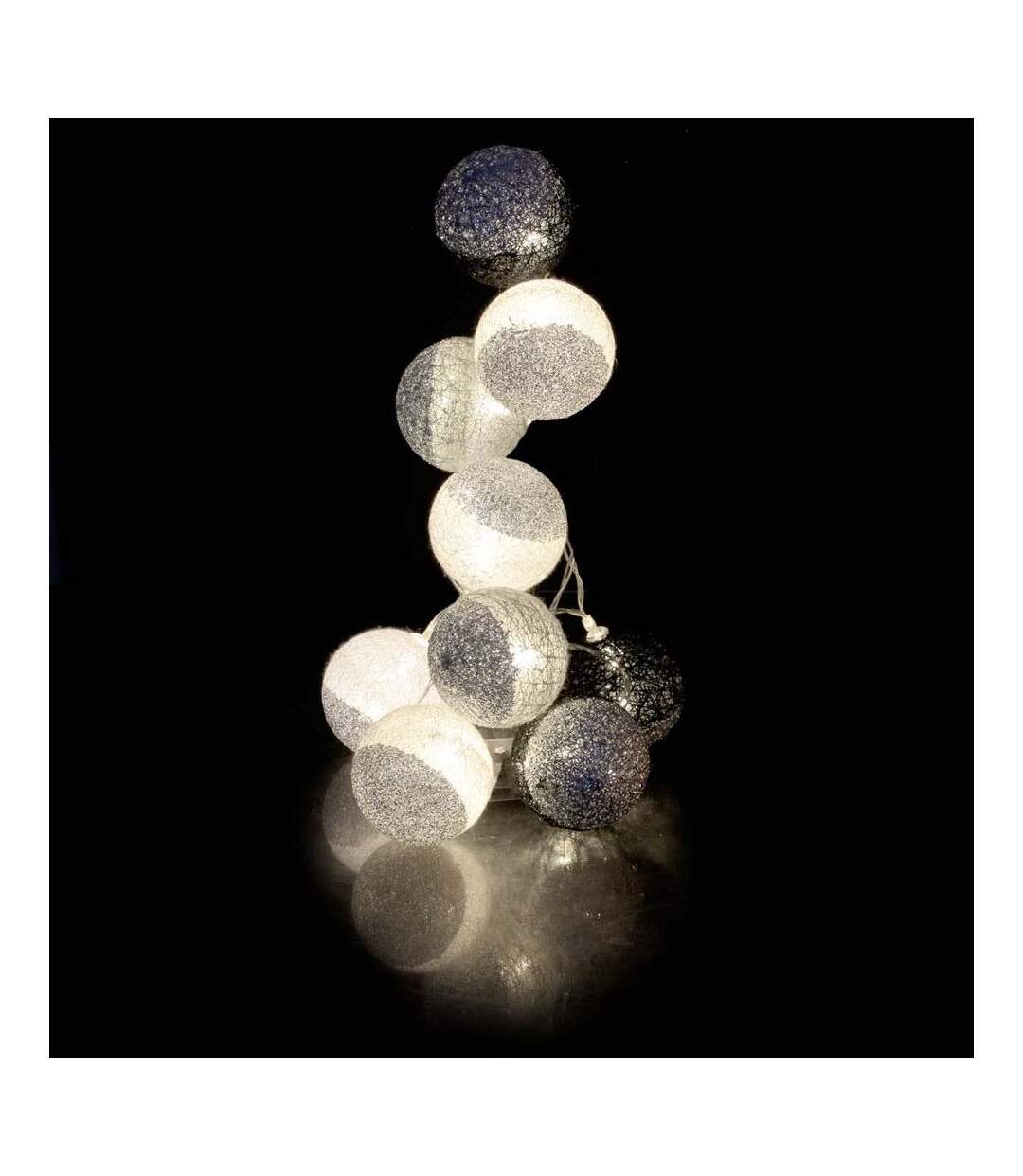 Guirlande lumineuse boules pailletées 10 leds-4