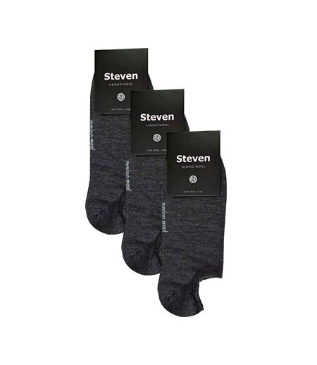 Steven - 3 Paires Homme Chaussettes Merino Basses | Chaussettes Laine Courtes