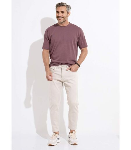 Jean 5 poches denim clair, coupe droite