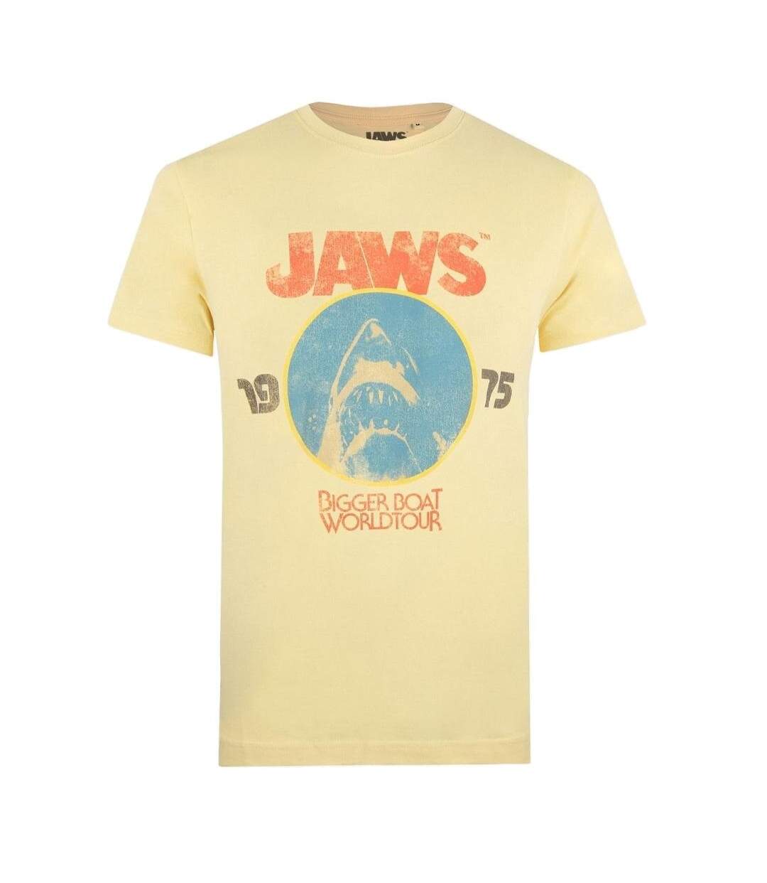 T-Shirt orange homme jaws world tour-1
